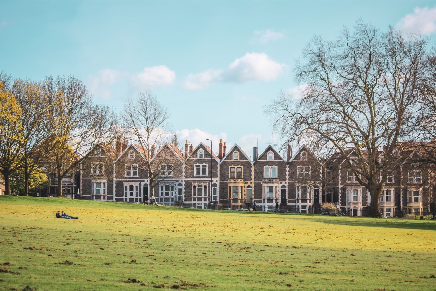 Victorian homes overlooking a green open space